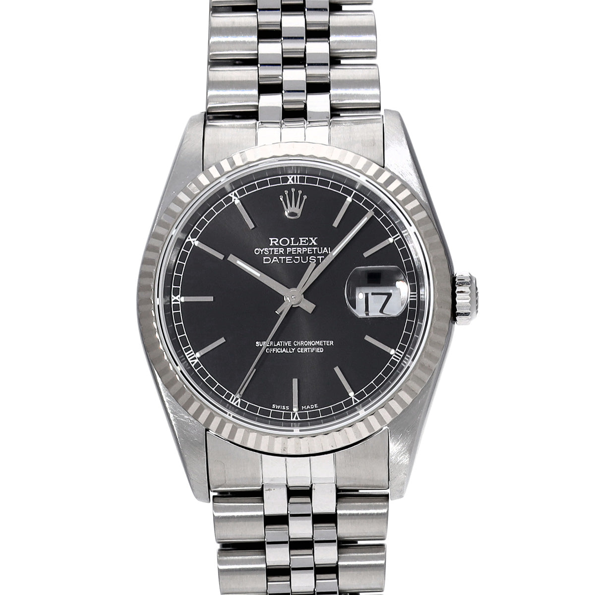 DATE JUST 16234 U (manufactured circa 1997) Black ROLEX Men's [Pre-Owned].