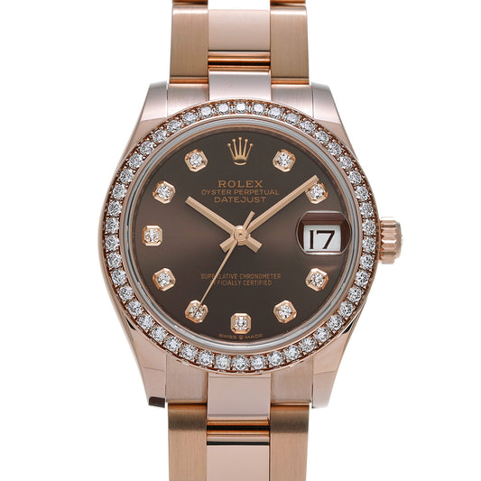 DATE JUST 31 278285RBR Random Serial Chocolate Brown/Diamond ROLEX Unisex [Pre-Owned].