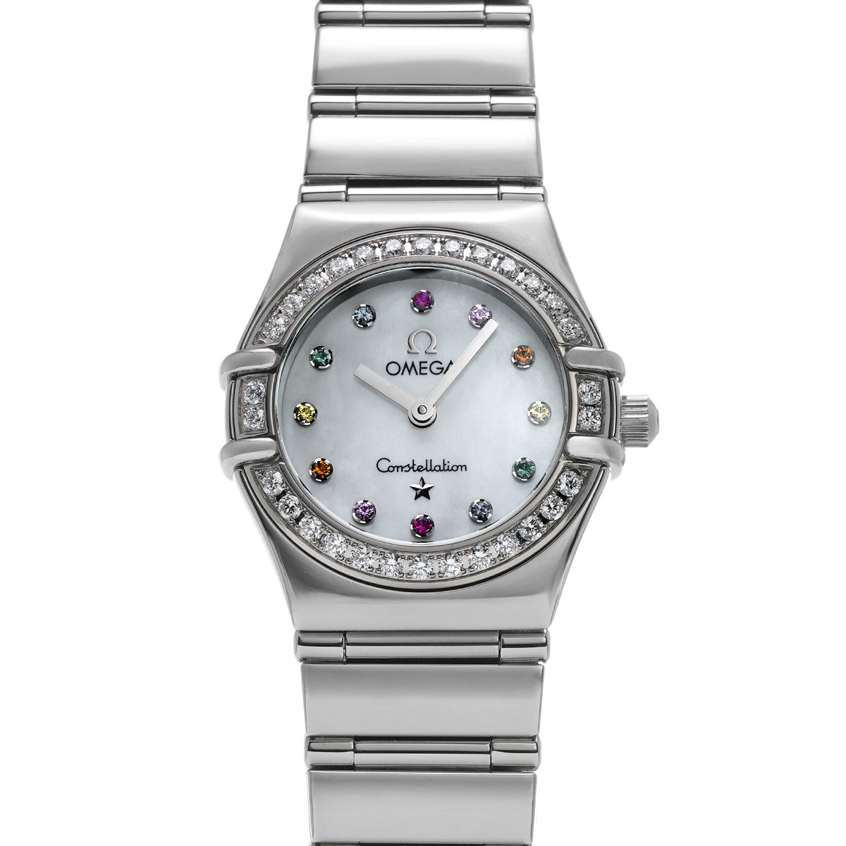 Constellation My Choice Mini 1465.79 White MOP/Sapphire/Ruby OMEGA Ladies [Pre-owned]