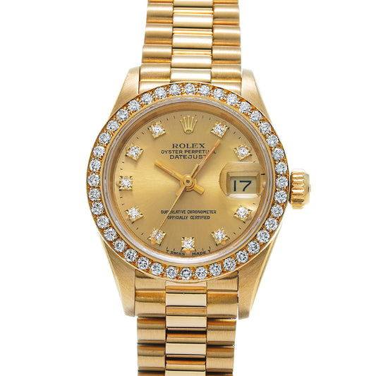 DATE JUST 69138G Champagne/Diamond ROLEX Ladies [Pre-Owned].