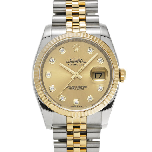 116233G Datejust Random Serial Champagne/Diamond ROLEX Men's [Pre-Owned].