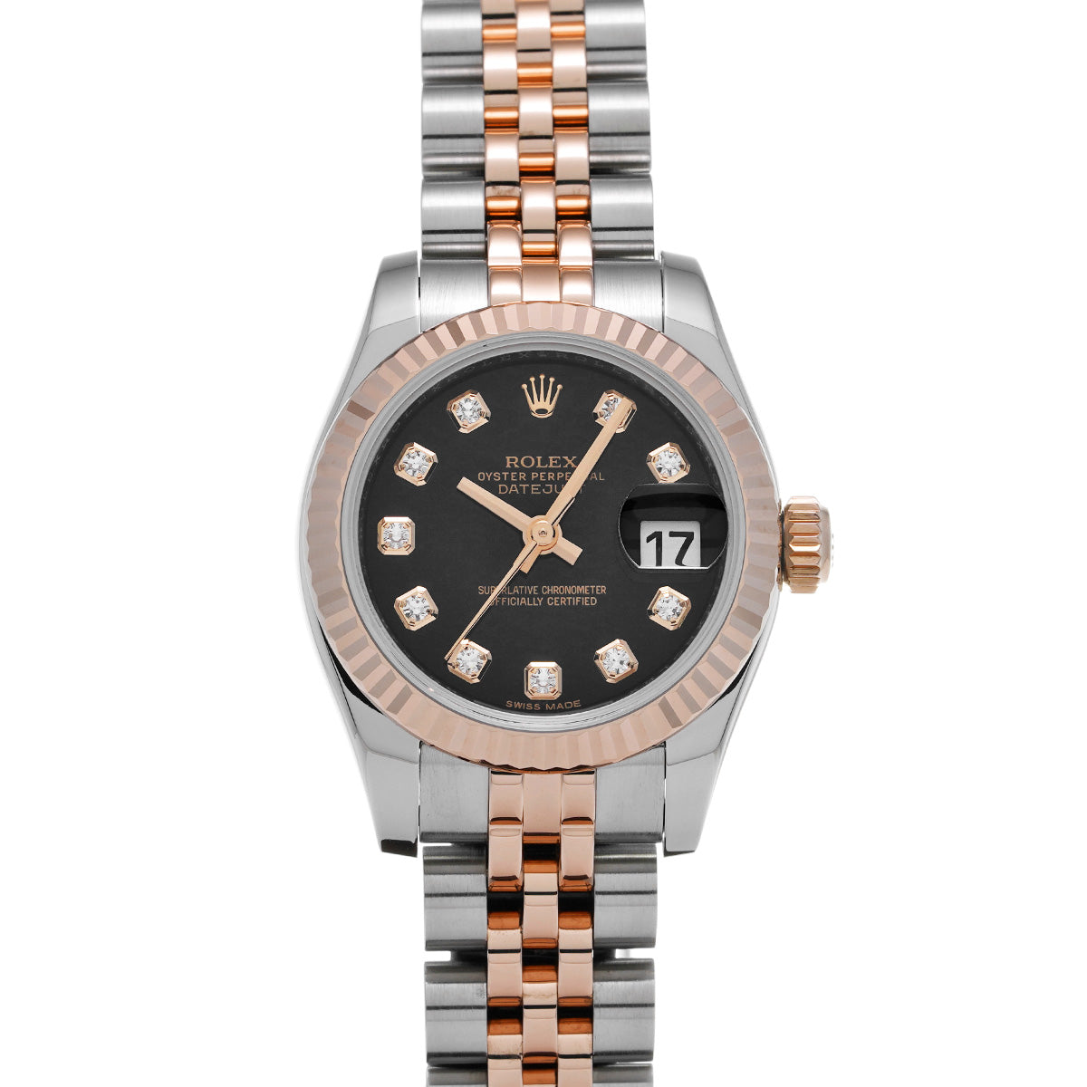 DATE JUST 179171G Random Serial Black/Diamond ROLEX Ladies [Pre-Owned].
