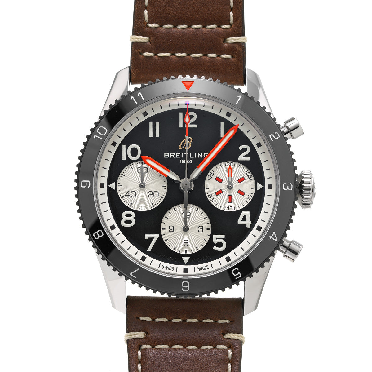 Classic Avi Chronograph 42 Mosquito Y233801A1B1X1 Black/Silver BREITLING Men's [Pre-Owned]