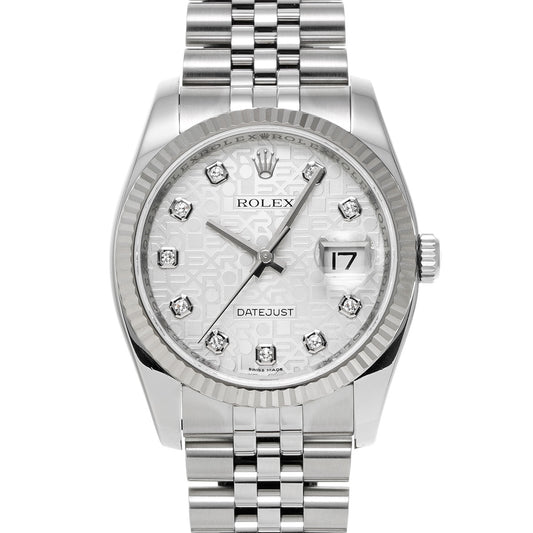 Datejust 116234G Z (manufactured circa 2006) Silver Computer/Diamond ROLEX Men's [Pre-Owned].