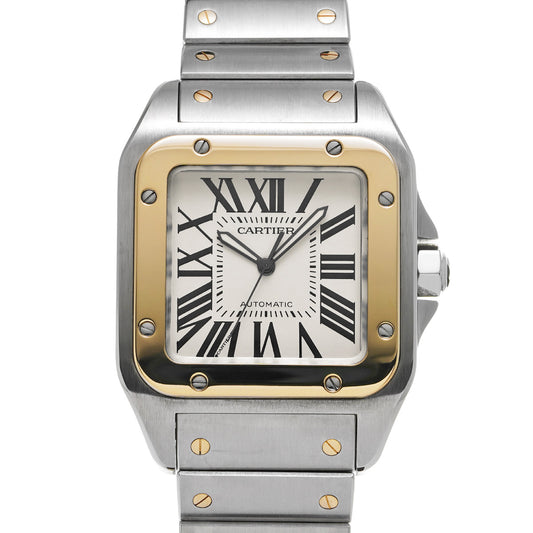Santos 100 LM W200728G Silver CARTIER Men's [Pre-owned]