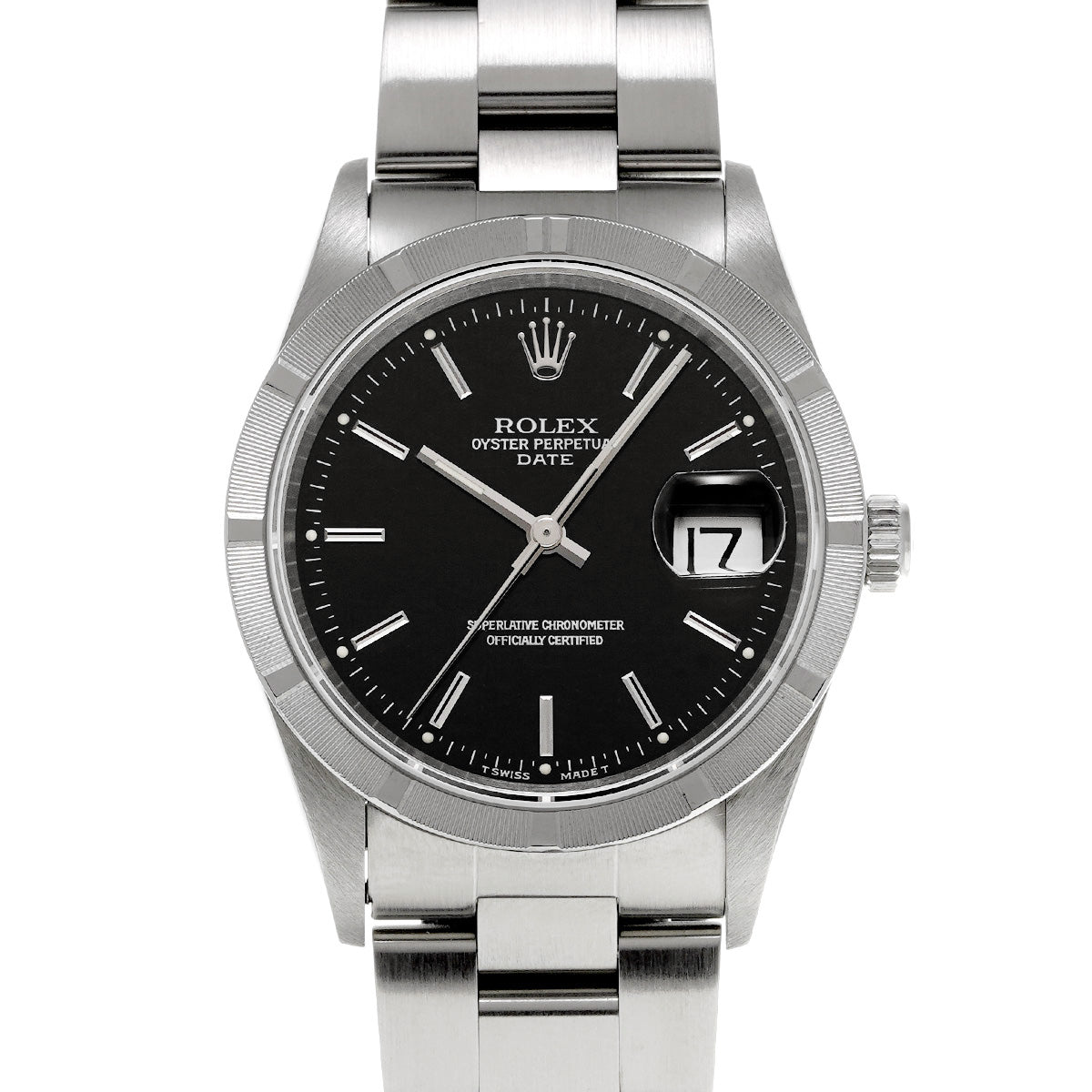 15210 Oyster Perpetual Date W (manufactured circa 1995) Black ROLEX Men's [Pre-Owned].