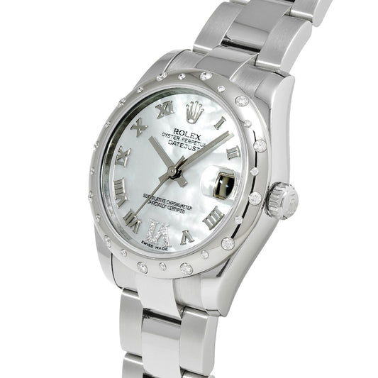 DATE JUST 178344NR G (made around 2010) White MOP/Diamond ROLEX Unisex [Pre-Owned].