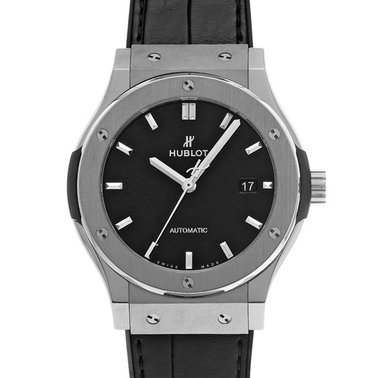 Classic Fusion Titanium Black Shiny Japan Limited Edition 542.NX.1270.LR Black Lacquer HUBLOT Men's [Pre-owned].