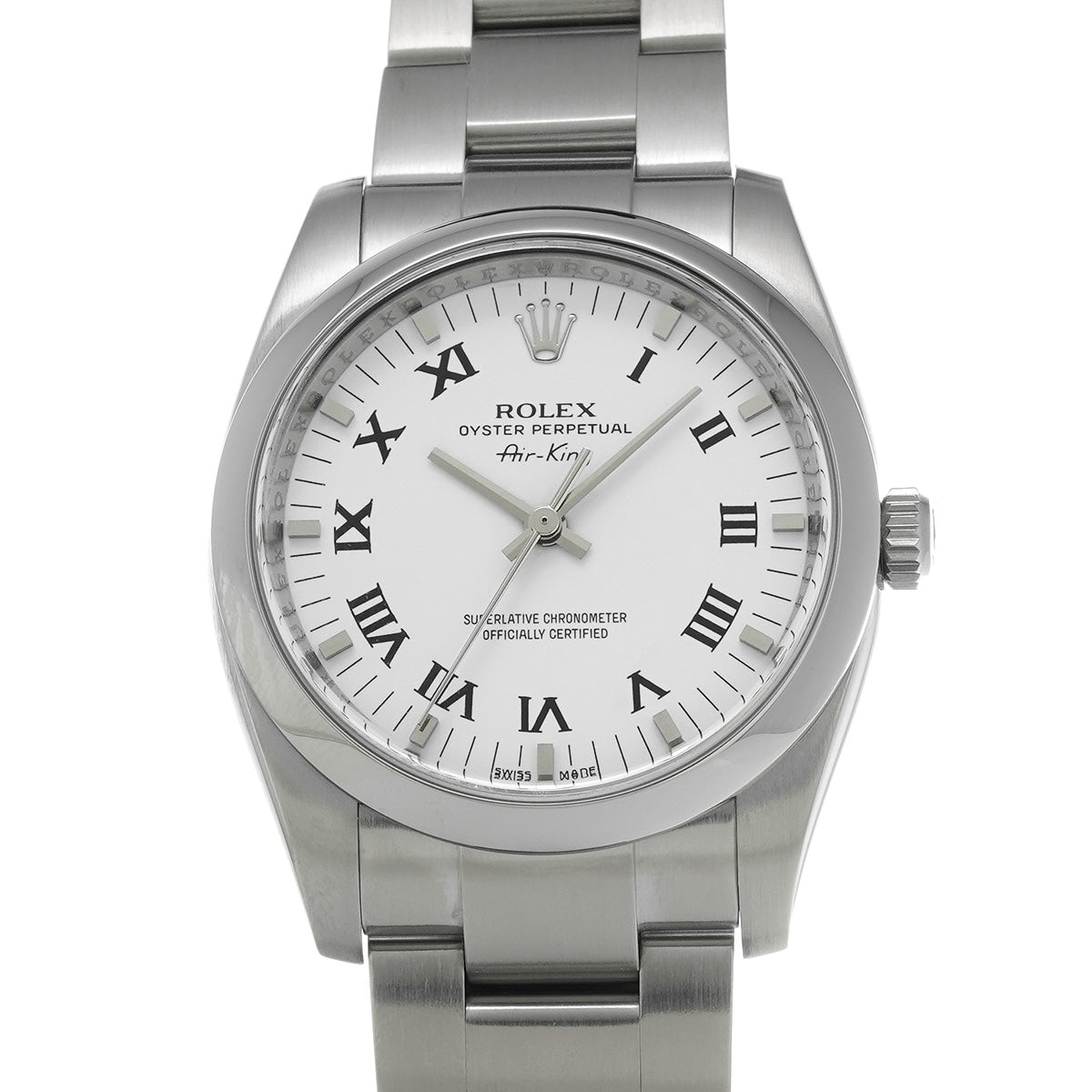 Oyster Perpetual Air-King 114200 M (circa 2007) White ROLEX Men's [Pre-Owned].