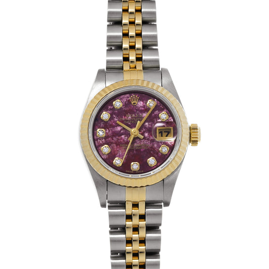 69173G DATE JUST U (manufactured circa 1997) Rubellite/Diamond ROLEX Ladies [Pre-Owned].