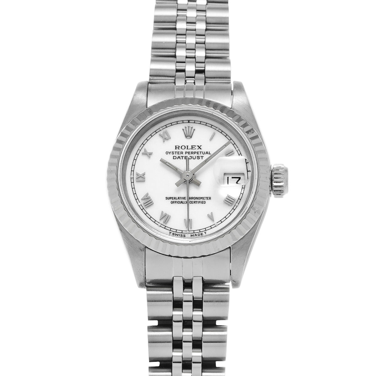 DATE JUST 69174 X (manufactured circa 1991) White ROLEX Ladies [Pre-Owned].