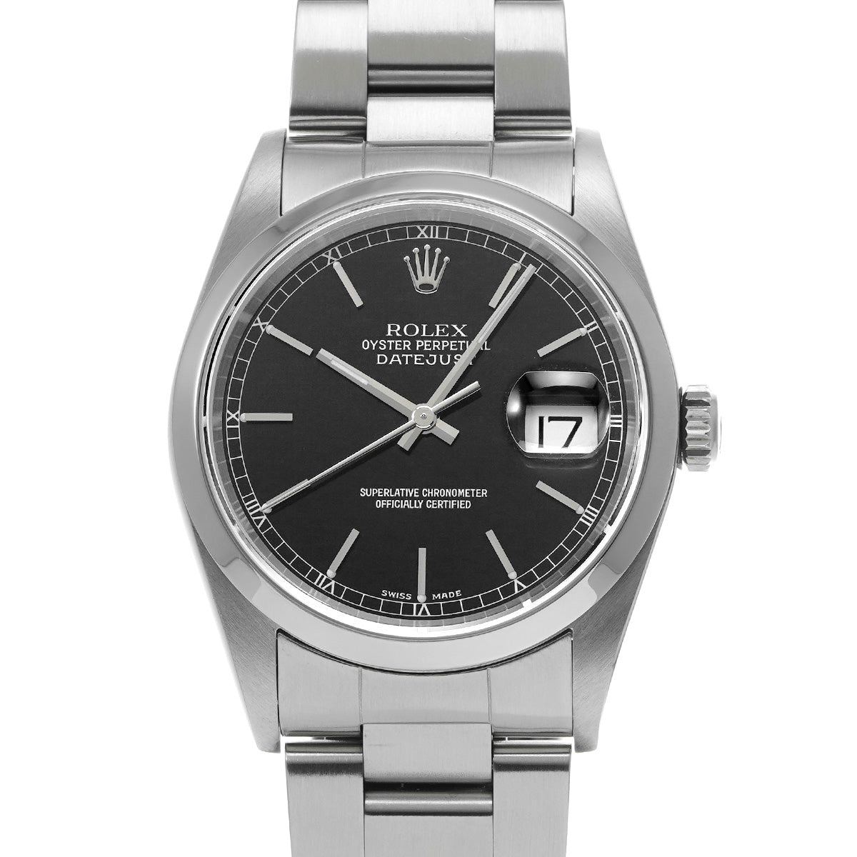 DATE JUST 16200 P (made around 2001) Black ROLEX Men's [Pre-owned].