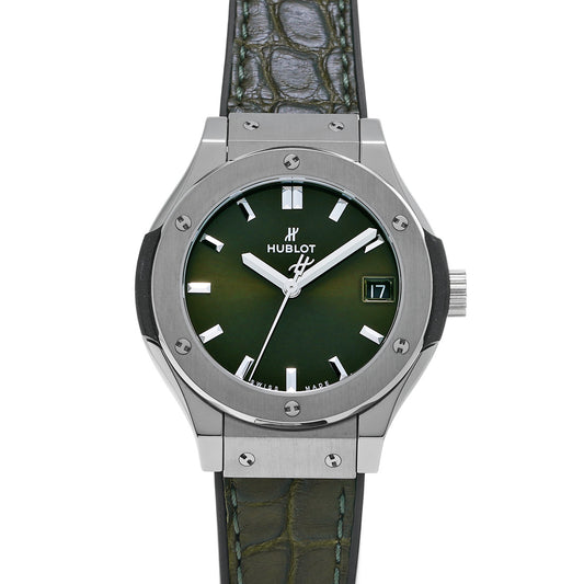 Classic Fusion Titanium Green Diamond 581.NX.8970.LR Green HUBLOT Men's [Pre-Owned].