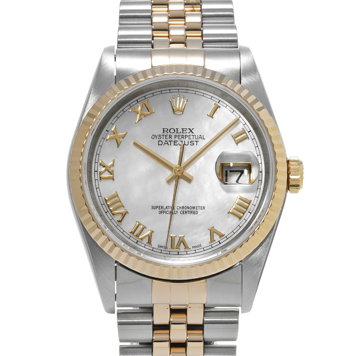 DATE JUST 16233NR T (manufactured circa 1997) White MOP ROLEX Men's [Pre-Owned].