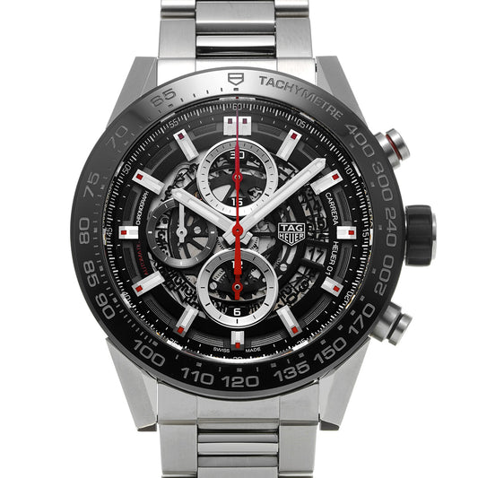 CARRERA CALIBRE HEUER 01 Chronograph CAR2A1W.BA0703 Black TAG HEUER Men's [Pre-Owned].