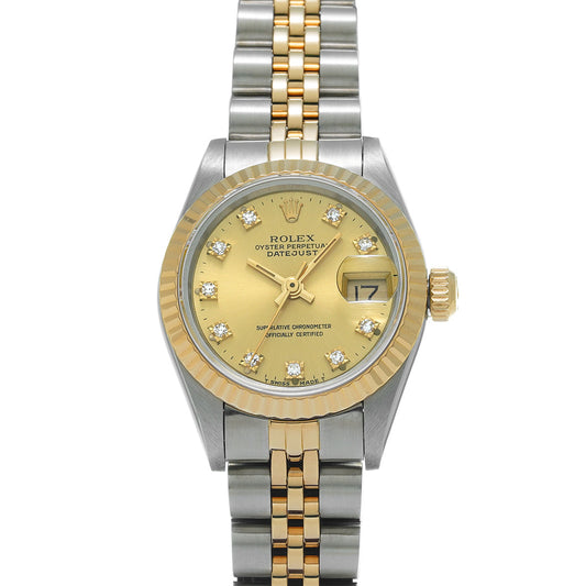 DATE JUST 69173G R (manufactured circa 1988) Champagne/Diamond ROLEX Ladies [Pre-Owned].