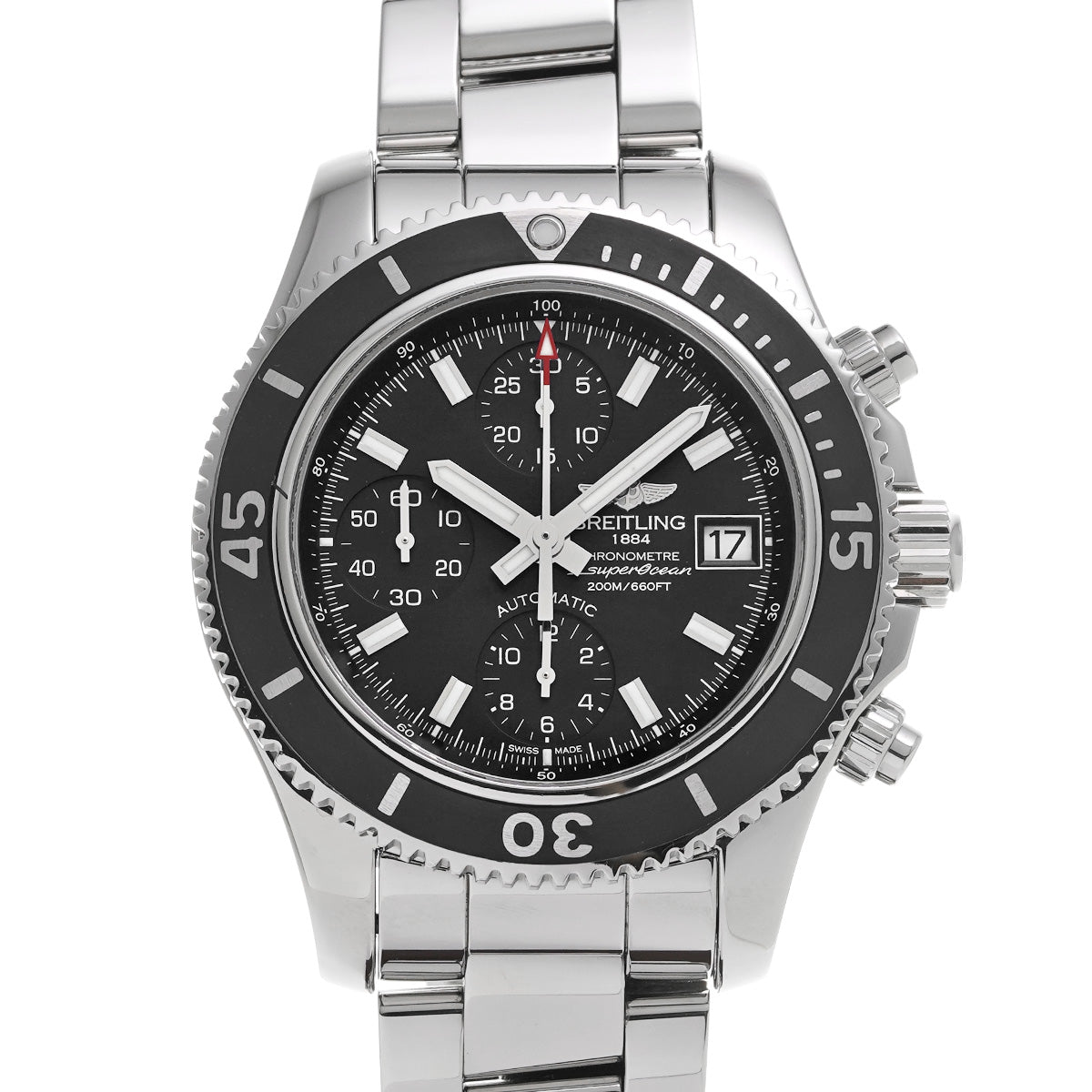 Super Ocean Chronograph 42 A13311C9/BE93 Black BREITLING Men's [Pre-Owned].