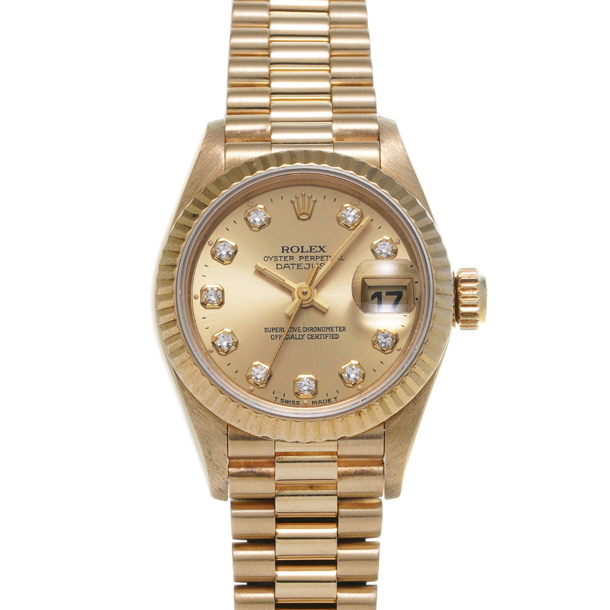 DATE JUST 69178G W (made around 1994) Champagne/Diamond ROLEX Ladies [Pre-Owned].