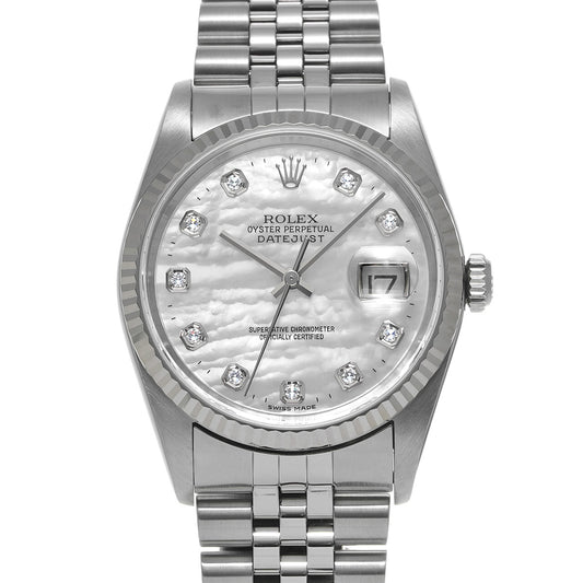 DATE JUST 16234NG Y No. (manufactured around 2003) White MOP/Diamond ROLEX Men's [Pre-Owned].