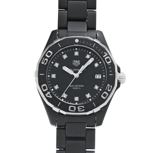 Aquaracer Quartz WAY1397.BH0743 Black/Diamond TAG HEUER Unisex [Pre-Owned]