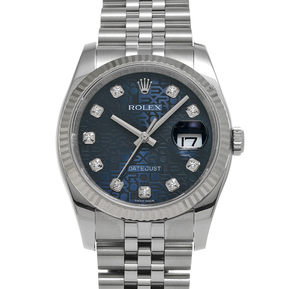 DATE JUST 116234G Random Serial Blue Computer/Diamond ROLEX Men's [Pre-Owned].