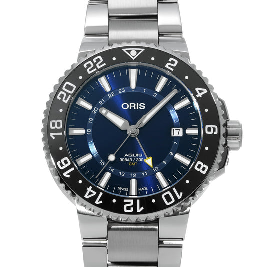 Aquis GMT Date 01 798 7754 4135-07 8 24 05PEB Blue ORIS Men's [pre-owned].