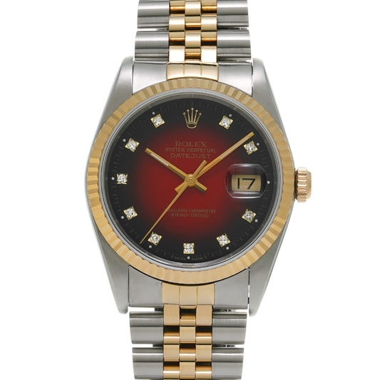 Datejust 16233G C (manufactured circa 1992) Cherry Gradation/Diamond ROLEX Men's [Pre-Owned].