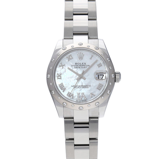 DATE JUST 178344NR Random Serial White MOP/Diamond ROLEX Unisex [Pre-Owned].