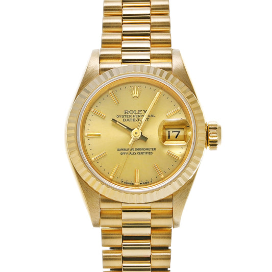 DATE JUST 69178 S (manufactured circa 1993) Champagne ROLEX Ladies [Pre-Owned].