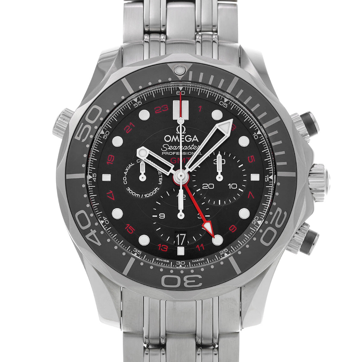 Seamaster Diver 300 Co-Axial Chronograph GMT 212.30.44.52.01.001 Black OMEGA Men's [Pre-Owned].