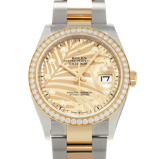 Datejust 36 126283RBR Random Serial Golden Fluted-Motif/Diamond ROLEX Men's [Pre-Owned].