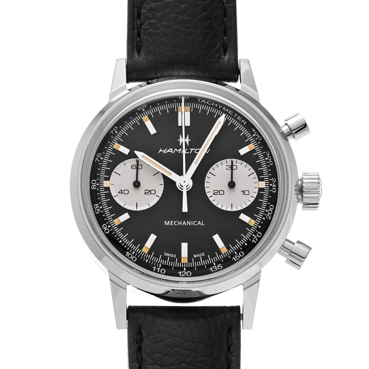 American Classic Intramatic Chronograph H H38429730 Black/Silver HAMILTON Men's [Pre-Owned]