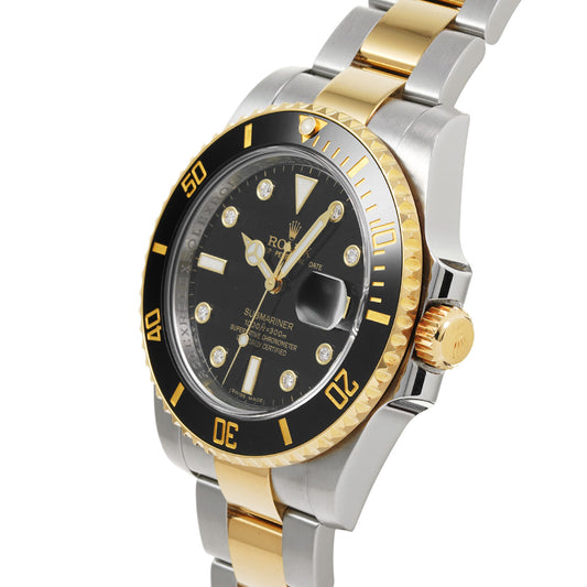 Submariner Date 116613LNG Random Serial Black/Diamond ROLEX Men's [Pre-Owned].