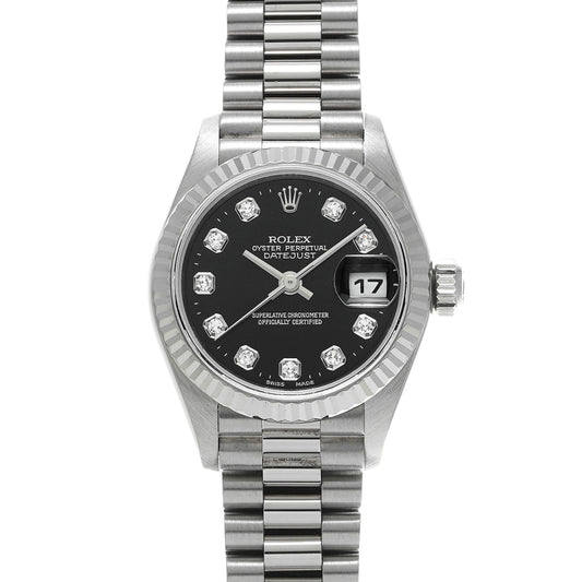 DATE JUST 79179G K (manufactured circa 2001) Black/Diamond ROLEX Ladies [Pre-Owned].