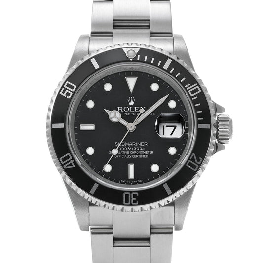 Submariner Date 16610 V (manufactured circa 2008) Black ROLEX Men's [Pre-Owned].