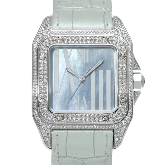 Santos 100 MM WM503251 Blue MOP CARTIER Unisex [Pre-owned].