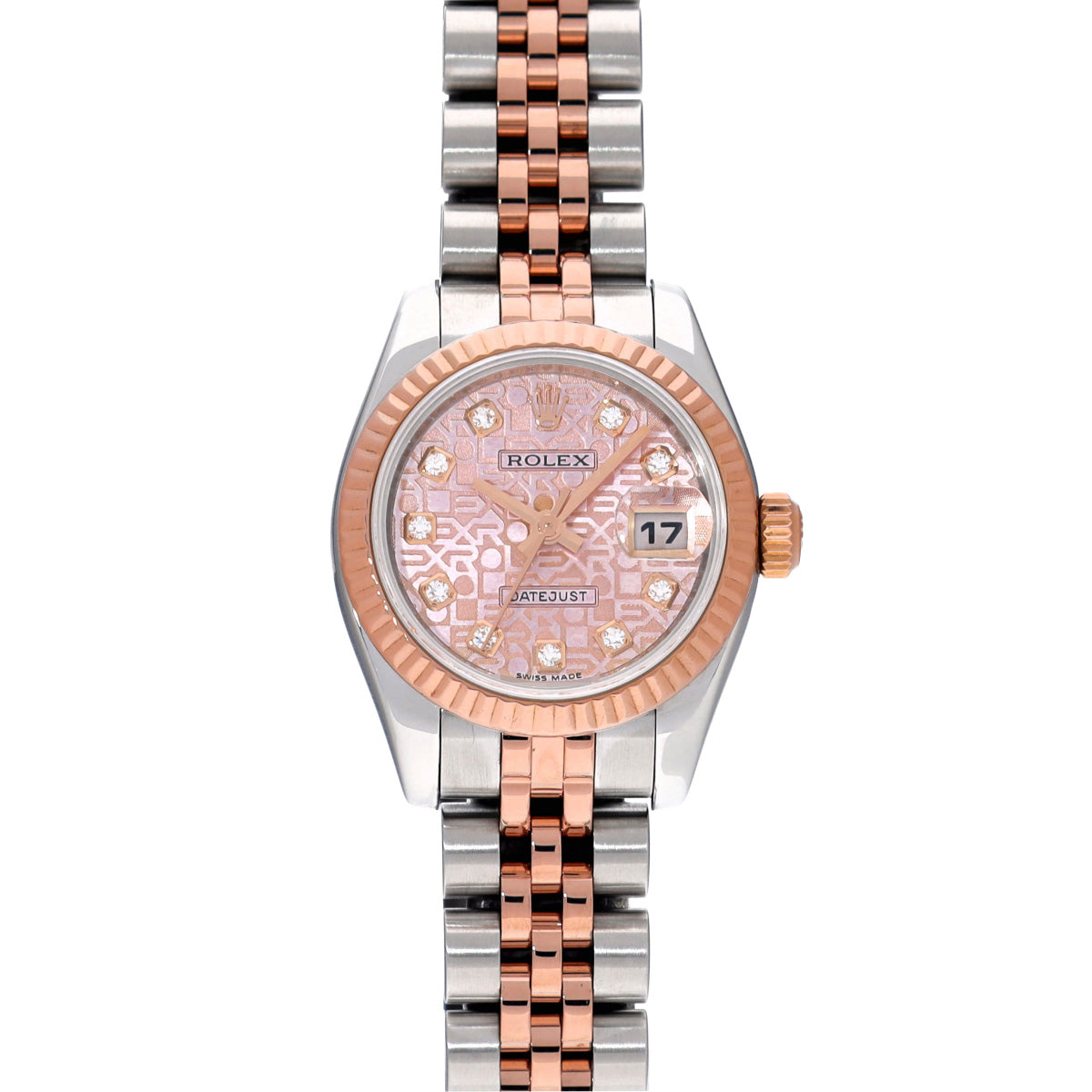 DATE JUST 179171G M (manufactured circa 2007) Pink Computer/Diamond ROLEX Ladies [Pre-Owned].