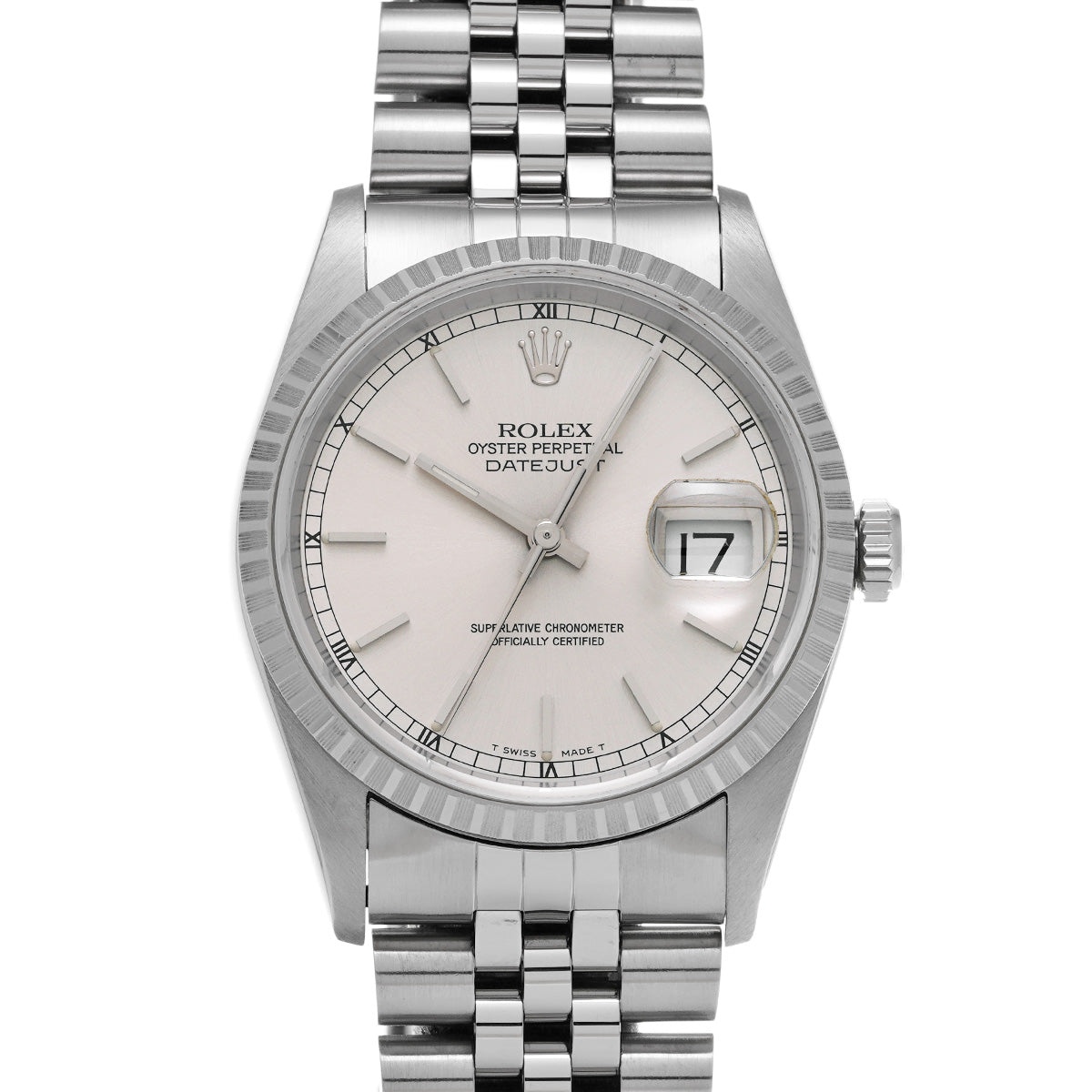DATE JUST 16220 T (manufactured circa 1997) Silver ROLEX Men's [Pre-owned].
