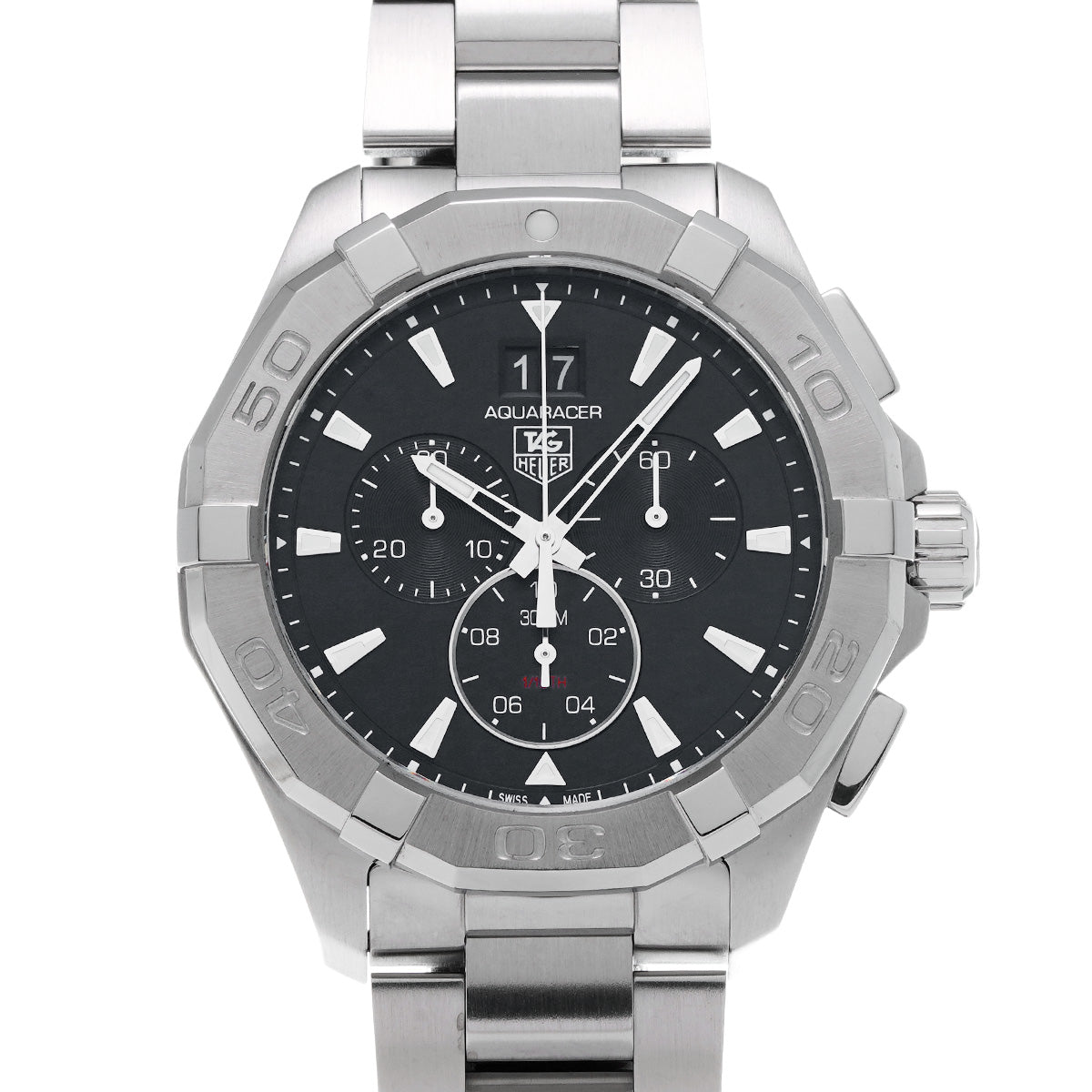 Aquaracer Quartz Chronograph CAY1110.BA0927 Black TAG HEUER Men's [Pre-Owned]