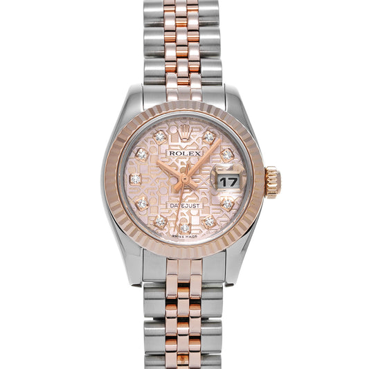 DATE JUST 179171G (manufactured circa 2005) Pink Computer/Diamond ROLEX Ladies [Pre-Owned].