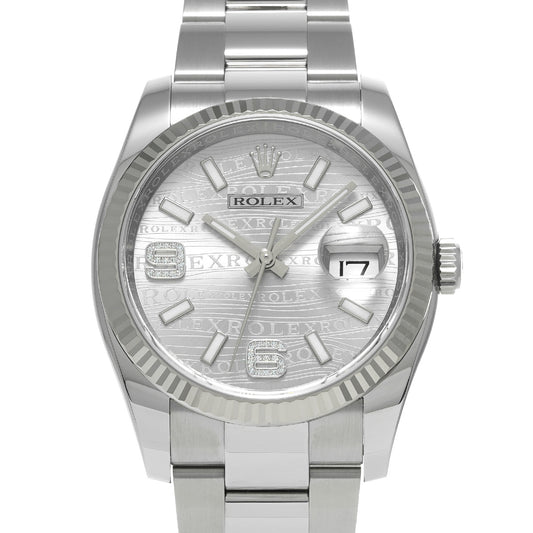 DATE JUST 116234 Random Serial Silver/Diamond ROLEX Men's [Pre-Owned].