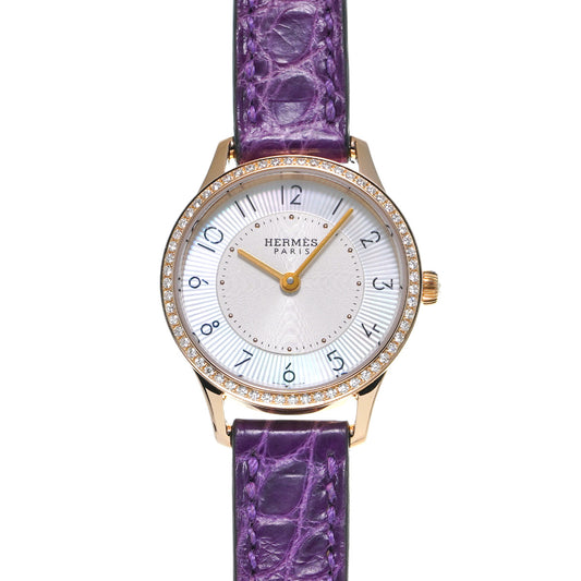 Slim de Hermes Bezel Diamond CA2.171 White MOP HERMES Ladies [Pre-owned].