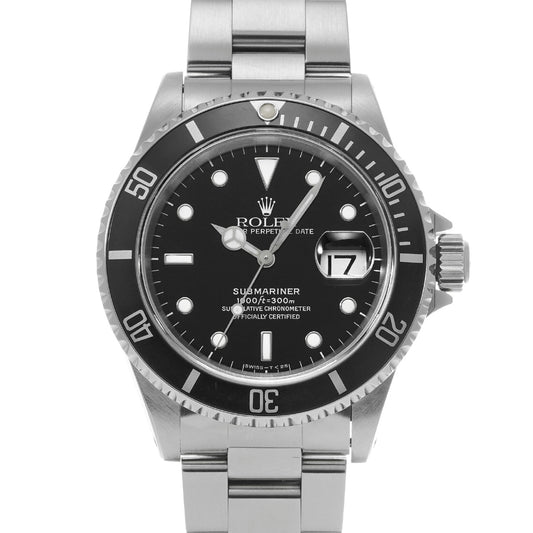 Submariner Date 16610 T (manufactured circa 1996) Black ROLEX Men's [Pre-Owned].