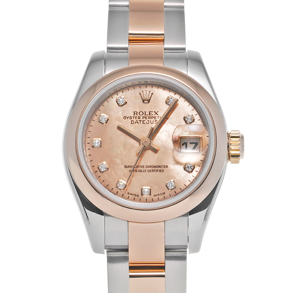 Lady Datejust 179161NG D (manufactured circa 2006) pink gold dust/diamond ROLEX Ladies [Pre-Owned].