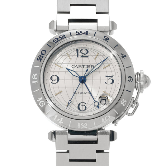 W31029M7 Pasha C Meridian GMT Silver CARTIER Unisex [Pre-Owned].