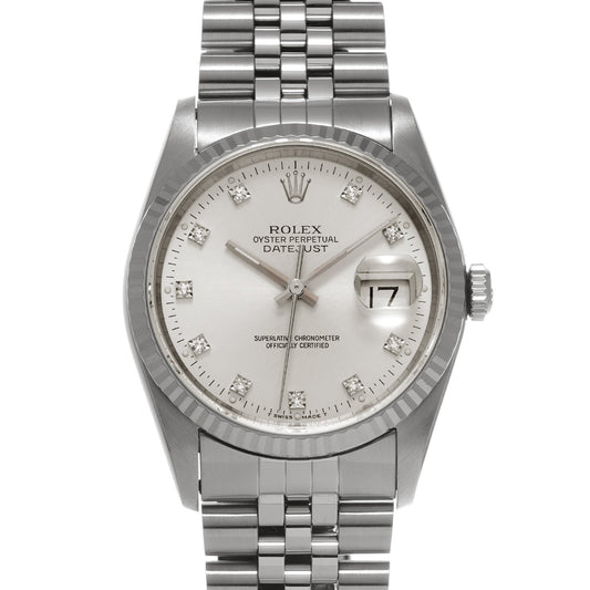 DATE JUST 16234G S (manufactured circa 1993) Silver/Diamond ROLEX Men's [Pre-Owned].