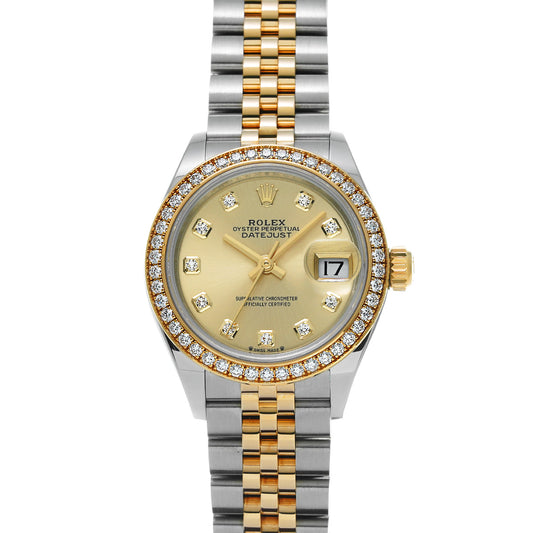 Lady Datejust 28 279383RBR Random Serial Champagne/Diamond ROLEX Ladies [Pre-Owned].