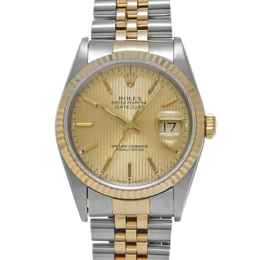 Datejust 16233 L (manufactured circa 1990) Champagne Tapestry ROLEX Men's [Pre-Owned].