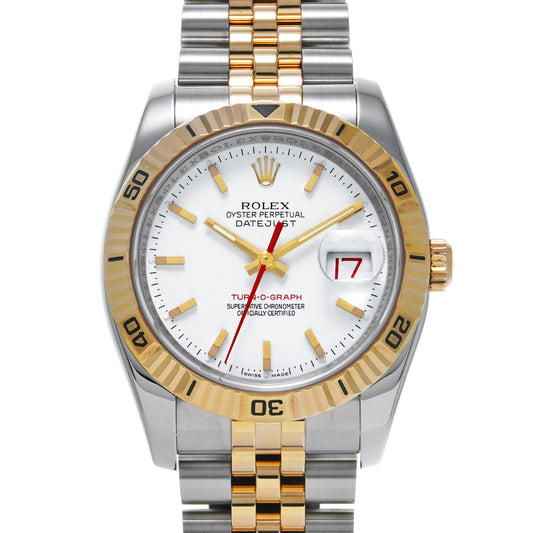 DATE JUST TURNOGRAPH 116263 F (manufactured circa 2003) White ROLEX Men's [Pre-Owned].