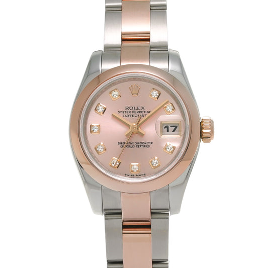 DATE JUST 179161G Z (manufactured circa 2007) Pink/Diamond ROLEX Ladies [Pre-Owned].